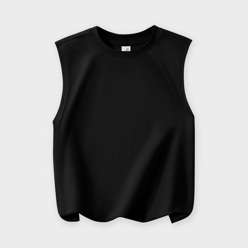 Boys' Solid Color Cotton Tank Top - Summer Sleeveless T-Shirt for Kids and Baby.