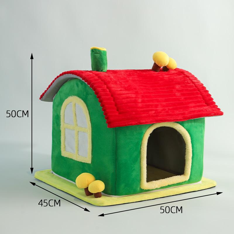 

Four Seasons Universal House Cat Nest Cute Cat Semi-Closed Security Escape House Pet Supplies