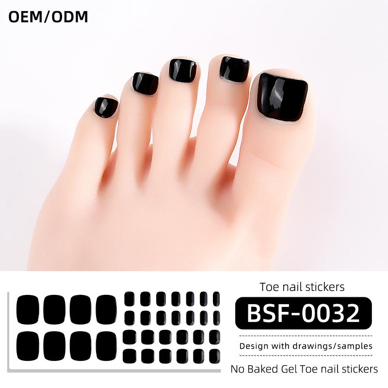 Popular Style New 3D Waterproof Nail Sticker Plastic UV Free Nail Wraps Toe Wraps