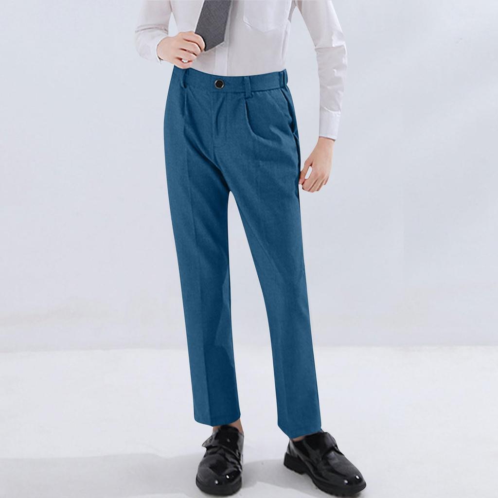 Boys Trousers Stretch Fabric Fit Casual Plain Outdoor Trousers Children's Pants