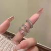 Pink Diamond Love Ring Design High Sense Open Index Finger Ring 2025 New Trendy Thorn Ring