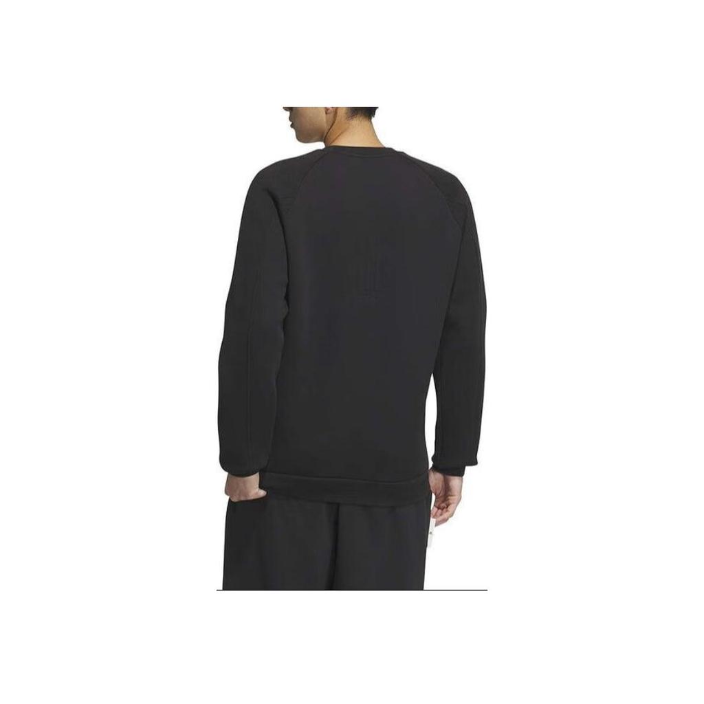Adidas Solid Color Crew Neck Casual Long Sleeve Sweatshirt Men Sweatshirt Black JE8639