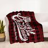 Christmas Greeting Card Plaid PatternBlanket Flannel Throw Blanket for Sofa, Bed, Travel, Camping, Office, Couch, Chair, And Bed Gift for Ch
