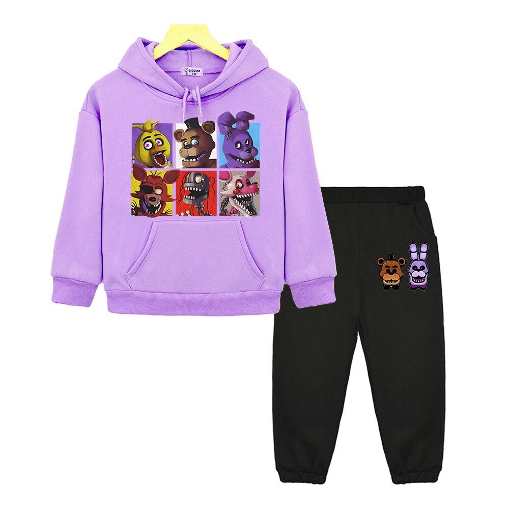Bär Kaninchen Spiel Kawaii Anime Hoodie Sweatshirt Kinder Boutique Kleidung Herbst Fleece Pullover Jacke FNAF Jungen Mädchen Kapuzen Sets