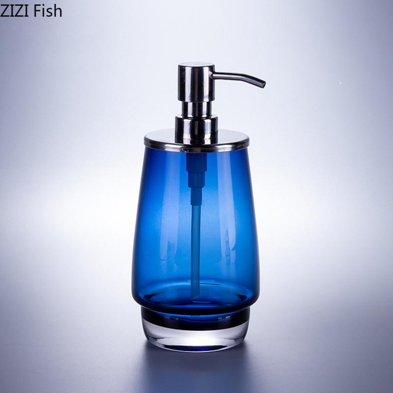 Light Luxury Glass Toiletries Creative Blue Soap Dispenser/vase Hotel Bathroom Hand Soap Bottle Modern Home Bathroom Accessories