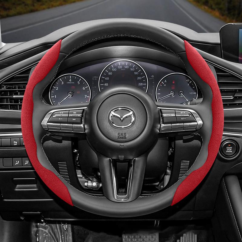 Suede Steering Wheel Cover Fits 3 CX5 6 2 CX30 6GH 3BK 3BK June 3BM 3BL CX-5 CX7 CX50 6GJ BT50 3SPORT 3SPORT CX60 EZ6 323 MX5ND