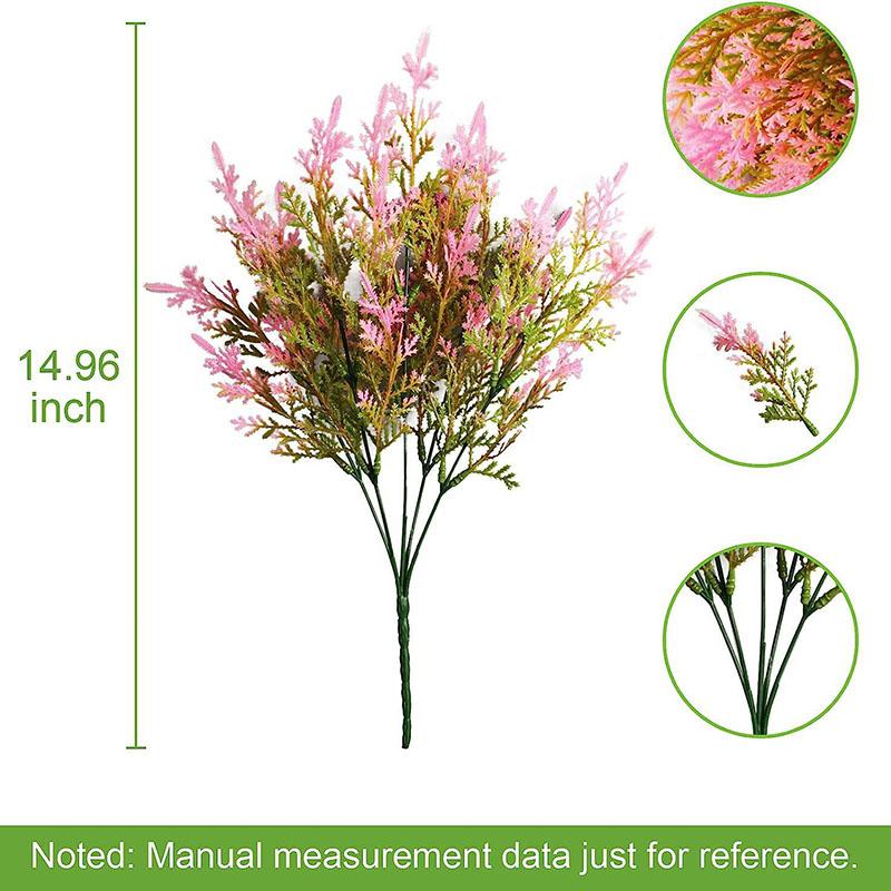 Artificial Plastic Pine Tree Green Red Leaves Balcony Garden Indoor Outdoor Party Potted Plant Home Decoration Floral Art Basket