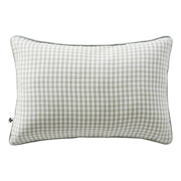 Removable Cushion Cover with Piping Woven Dyed "Vickie" All Sizes "Cotton Gauze" - Vickie Eucalyptus - Filled Cushion 40 X 6