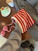 Japanese Little Devil Striped Hairball Knitted Wool Hat Children Autumn And Winter Cat Ears Cute Funny Pullover Hat