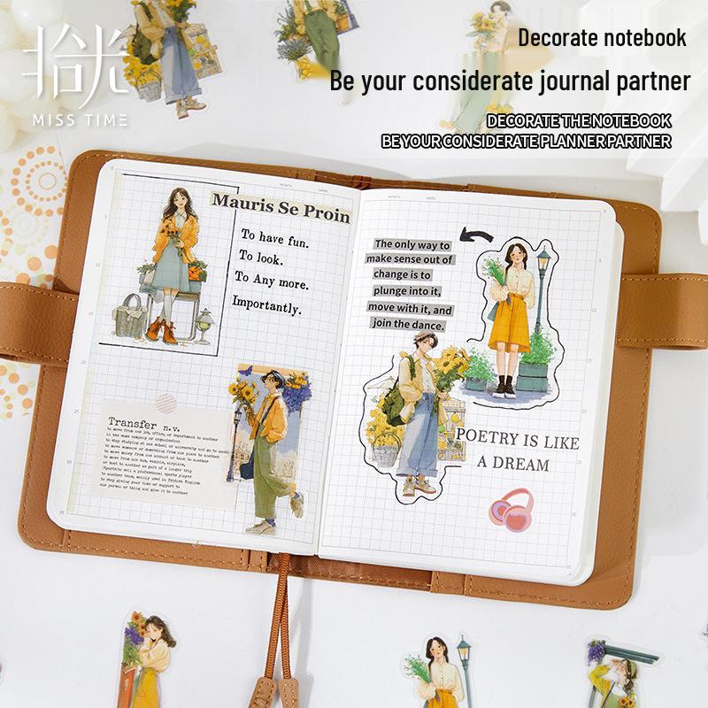 Huaxu Xiaoyu Series Sticker Pack: Retro Character Themes for Journals, 20 Sheets, 6 Styles