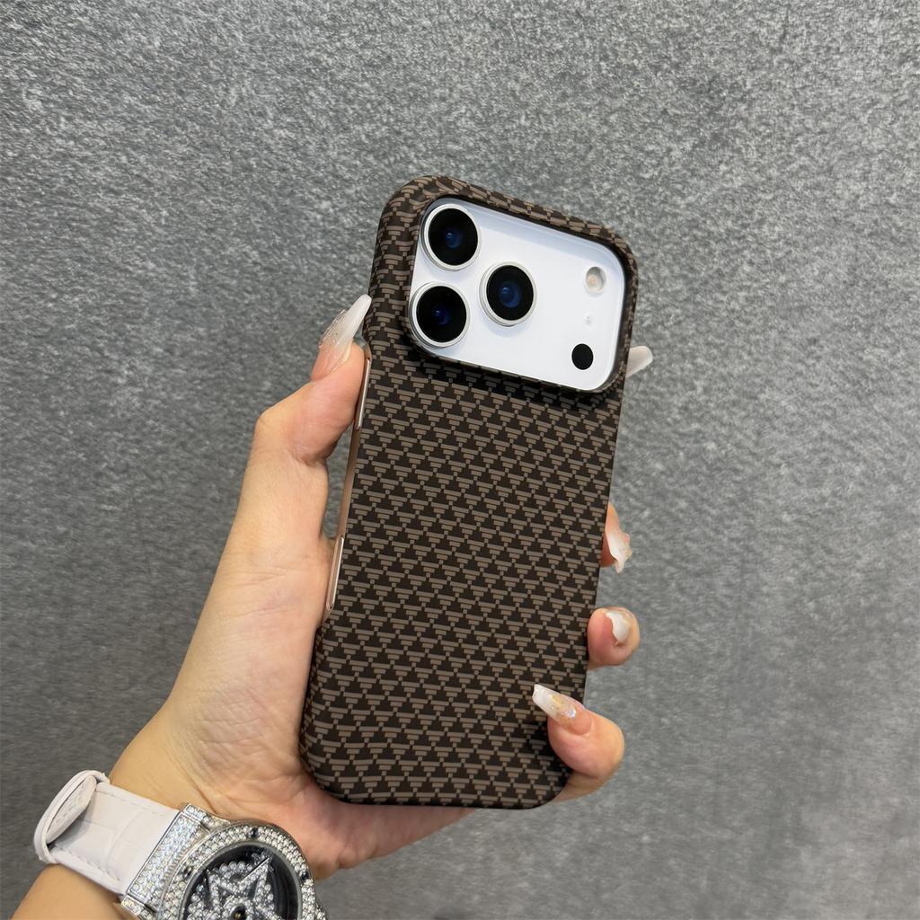 For Magsafe Frameless Carbon Fiber Texture PC Phone Case For iPhone 17 Air 16 Plus 15 14 13 12 17 Pro Max Wireless Charge Cover
