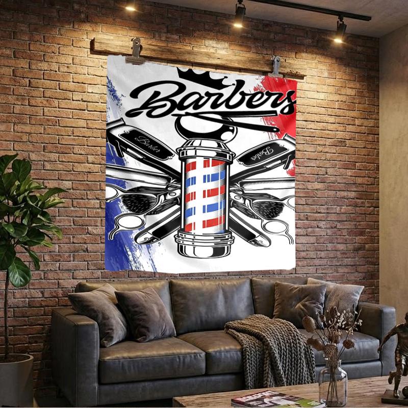 Barber Shop Pole Artwork Printed Tapestry, Wall Hanging,Livingroom, dormitory, Large Wall Decor, Fabric Decor Fan Birthday Gifts