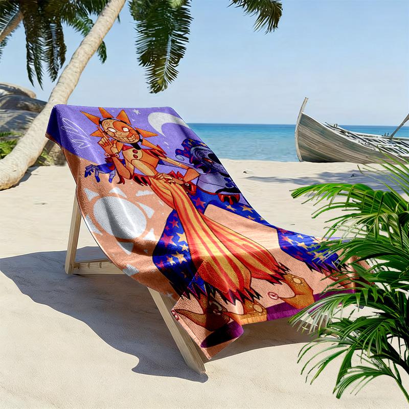 Sun & Moon Jester Anime Print 2D Flat Print Beach Towel, Large Soft Quick Dry Towel for Beach Camping SwimmingZSTJ0915374