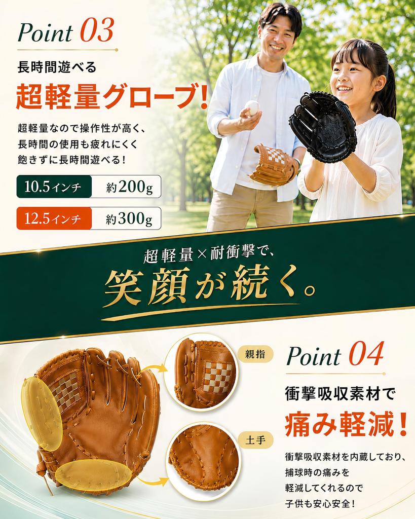 TOLAVIT [Beginner's Catchball Set - Safe and Secure Materials X Lightweight X Shock Absorbing] Includes 2 Baseball Gloves, 1 Softball and 1 Sponge Bal