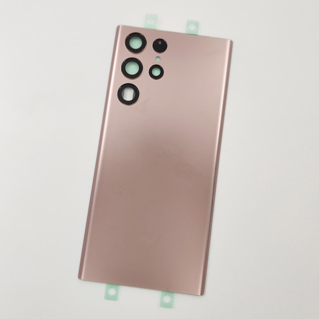 Matte Glass For Samsung Galaxy S22 Ultra 5G Battery Cover Rear Lid Back Door Housing  +  Camera Lens Glue Adhesive
