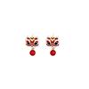 Silver Needle Chinese Lion Fortune Drop Earrings: New Year Festive High-End Dangle Earrings for Women