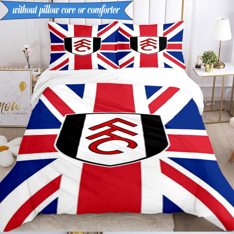 3PCS Fulham F.C Printed Soft Bedding Set,Including 1pc Duvet Cover And 2pcs Pillowcases Perfect for Bedroom, Dormitory, Fan gift