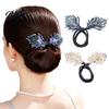 Durable Hairpin Hair Bun Pin, Blue Feather Decor Maker Hairpin, Metal Safe for Active Use Construction Accessory Work Gym Dance Formal Events