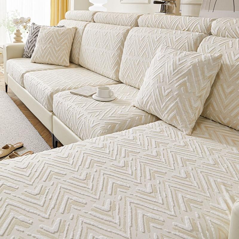 Staubdichte Gemusterte Gewebte Stoff Sofaabdeckung Anti-Tierkratzer Couch-Pad Ärmel L-Form Ecksofa Passgenaue Abdeckung Sofadeckel Schutz Backrest-M 1pc