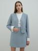 The Penny Tweed Mini Skirt - Sky Blue