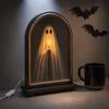 LED Glowing Light Up Ghost Mirror Battery Powered Glowing Ghost Mirror Wall Hanging Mirror  Bedroom