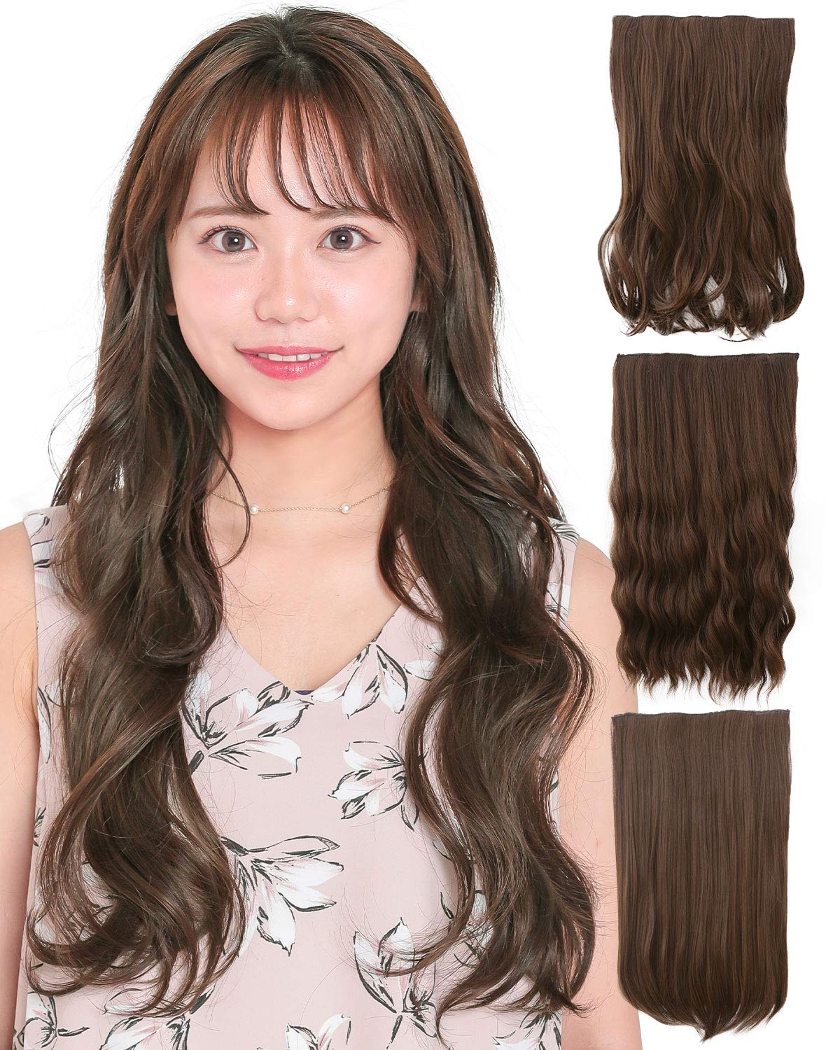 

AQUADOLL Muse Long Wig with Extensions, 3 Types of Arrangement, Point Wig, A. Curl, DBR. Deep Brown (wgt808-A-DBR)