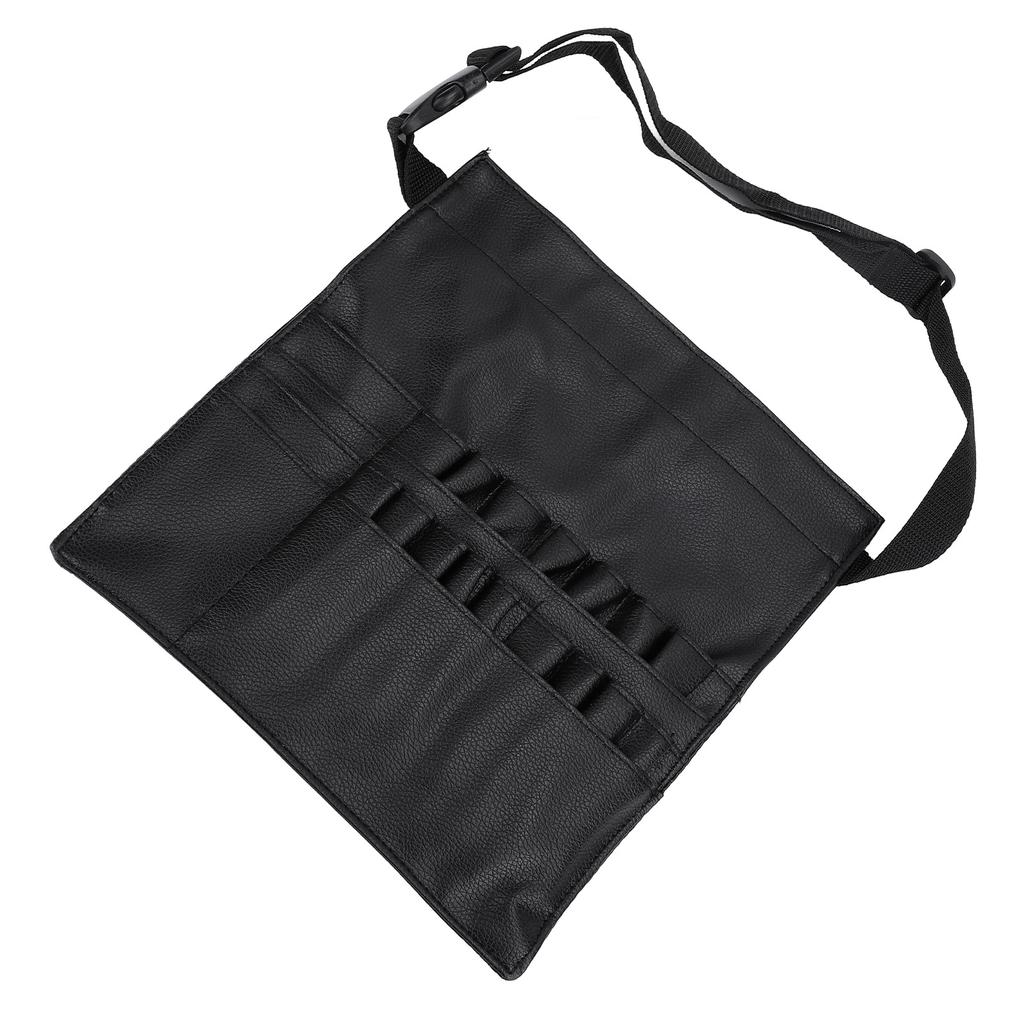 Makeup Brush Belt Professional Small Portable Foldable Cosmetic Pouch Tool Storage Bag PU Leather with Artist Strap