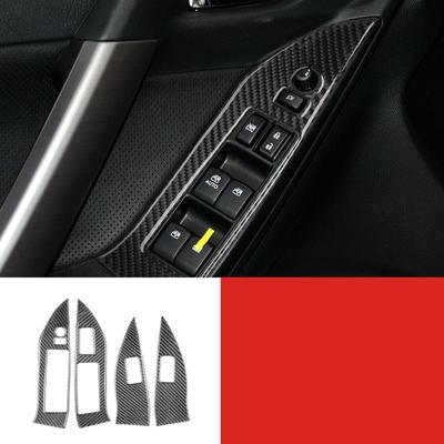 For Subaru Forester 2013-2018 LHD RHD 4pcs/lot Carbon Fiber Car Door Window Switch Control Button Panel Frame