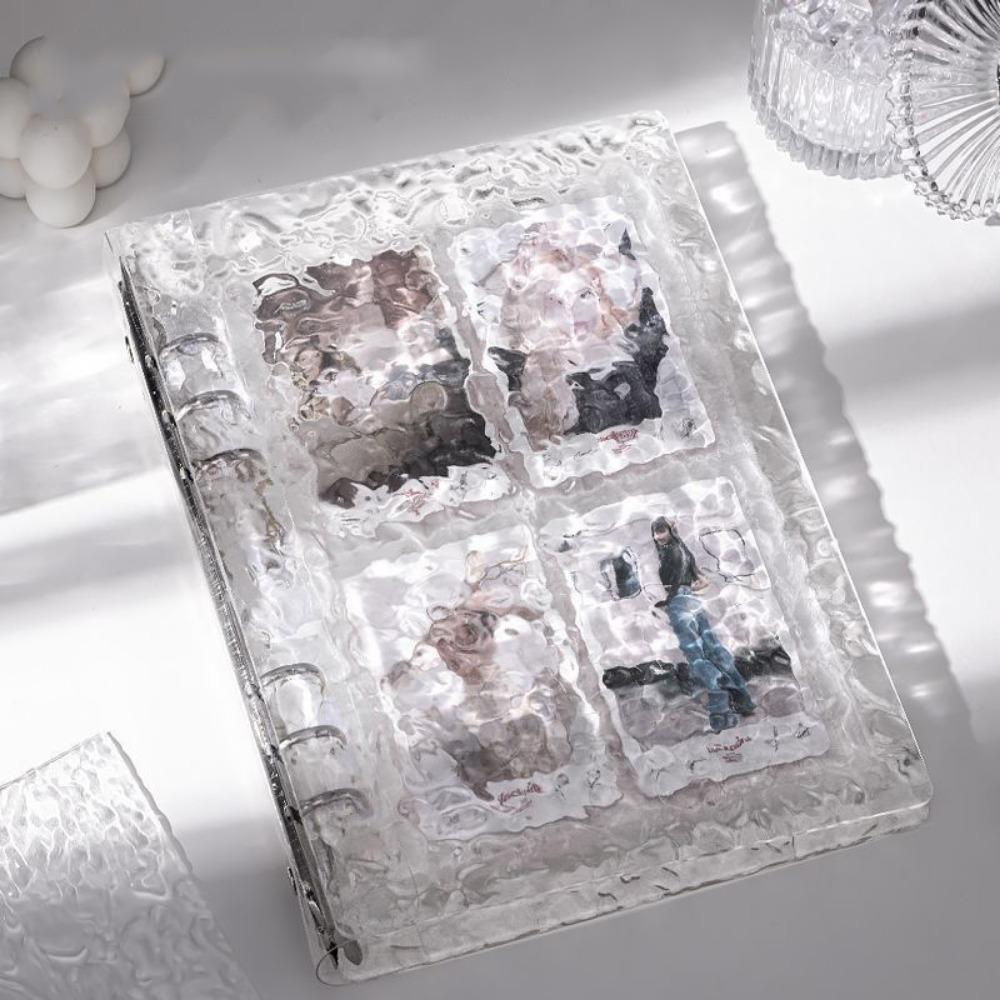 A5/A8 Fotokartenhalter Transparent DIY Abnehmbares Fotoalbum Loseblatt-Ordner Wasserwellen Idol-Karten-Sammlungsordner