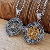 Stainless Steel Viking Odin Triangle Logo Rune Luna Tree of Life Necklace Pendant