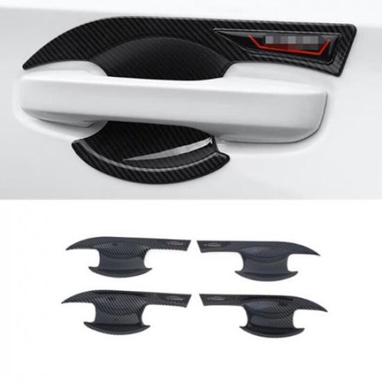 Carbon Fiber 4X Exterior Door Handle Bowl Cover Trim For Honda Accord 2023 2024