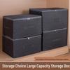 Large Capacity Foldable Storage Box with Soft Lid: Portable Organizer for Household and Document Storage