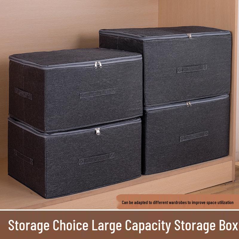 Large Capacity Foldable Storage Box with Soft Lid: Portable Organizer for Household and Document Storage