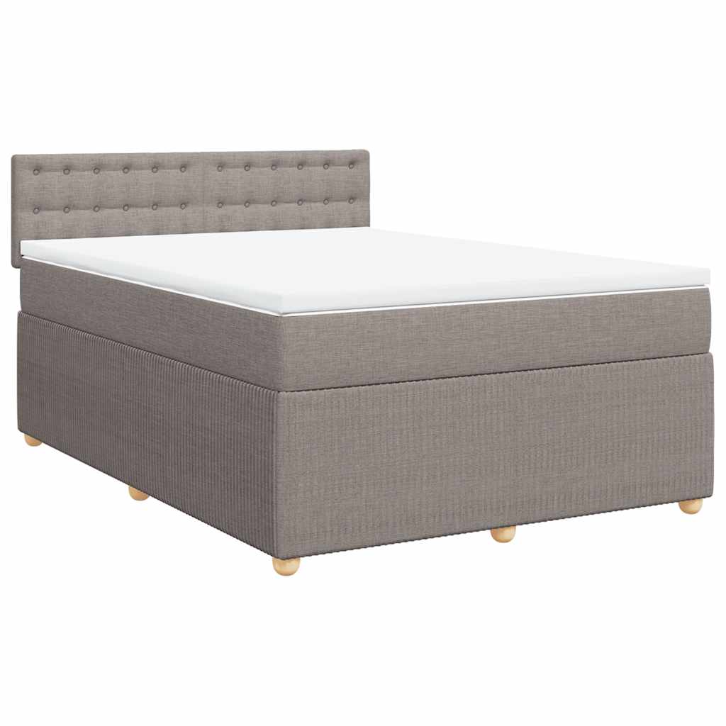 Box Spring Bed with Mattress Taupe 160 X 200 Cm Fabric
