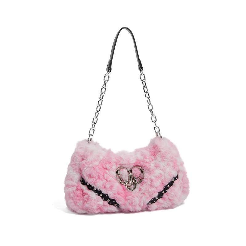 New JACD PU Urban Chic Style Girlish Baguette Shoulder Bag Regular Women's Nude Apricot JA230098