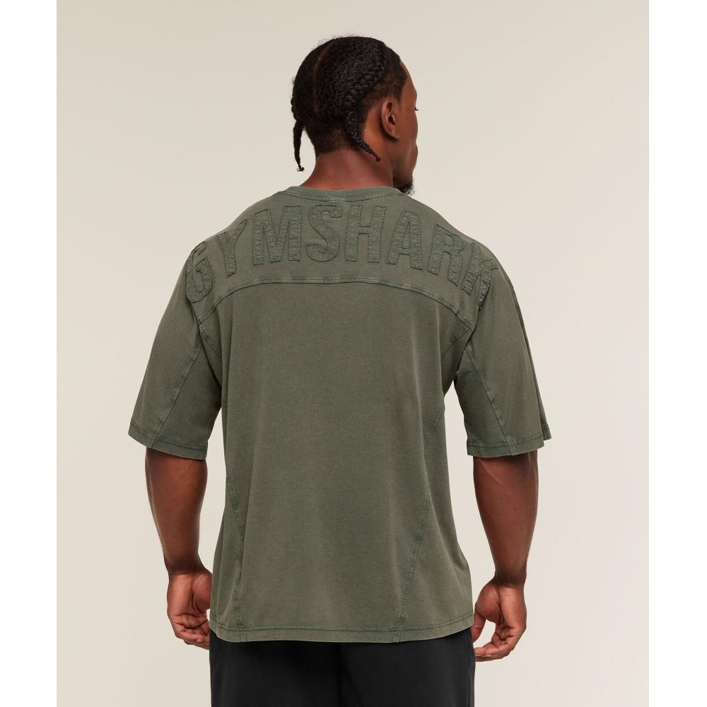 Gymshark Power Washed T-Shirt Gs sTrengTh Grün A2c9f Ecjh