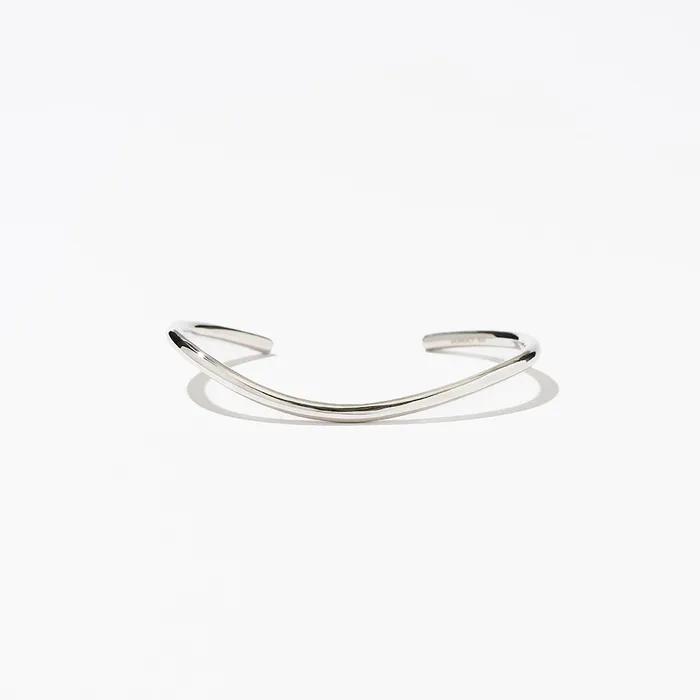 Silver Floe Curve Bangle Bracelet