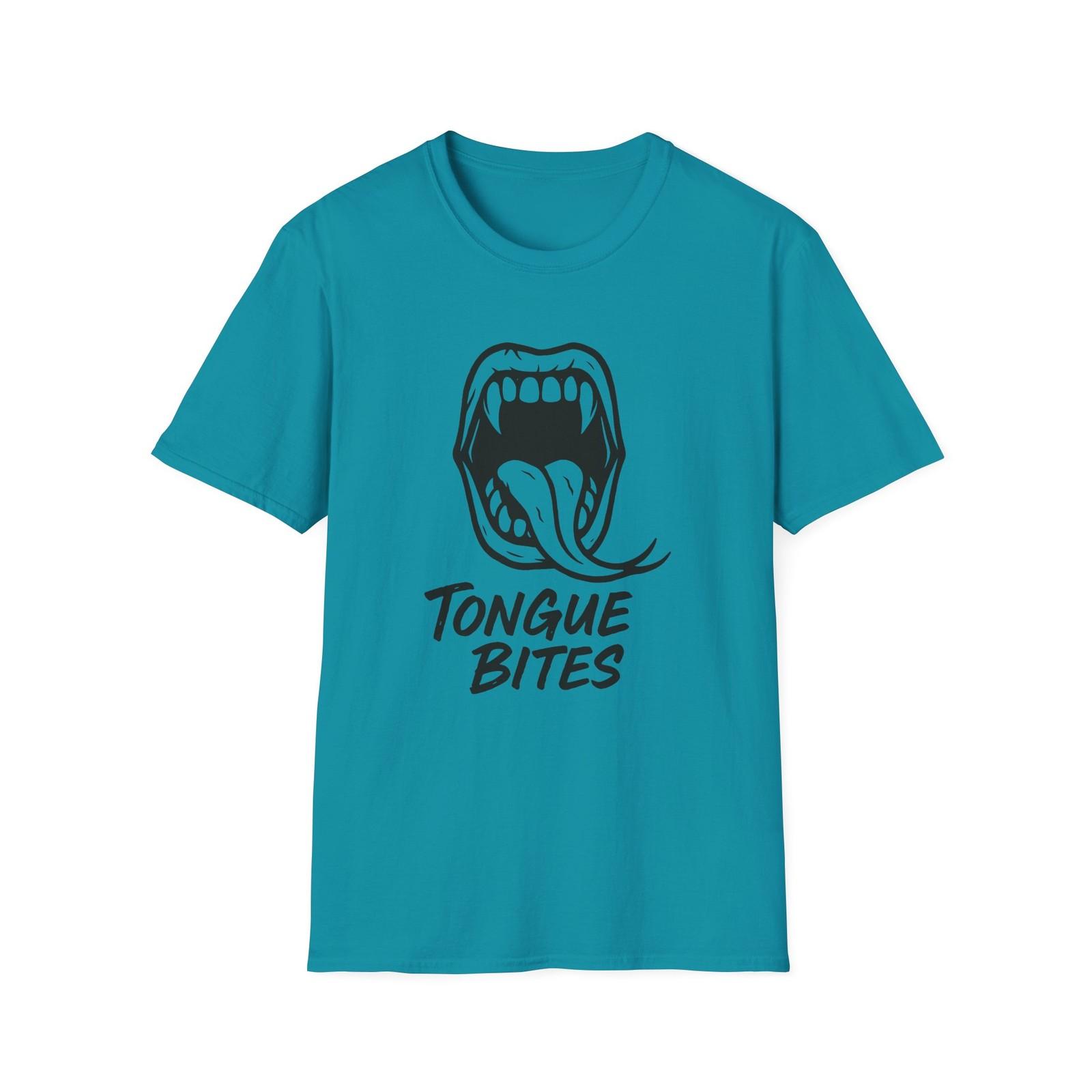 Unisex Softstyle T-Shirt Mens Womens Tees Top, Tongue Bites T-Shirt Mens Womens Tees Top – Bold Graphic Tee with Attitude 3XL