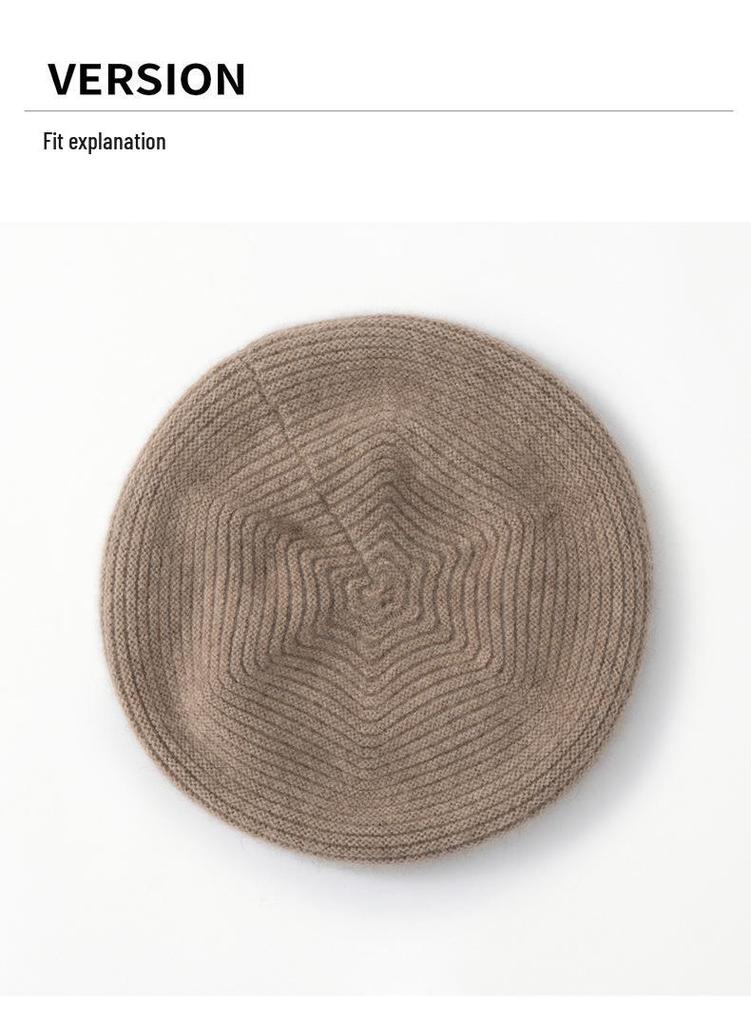 Women's Cashmere Knit Bucket Hat - Thick Autumn & Winter Wool Beret Wrap Cap