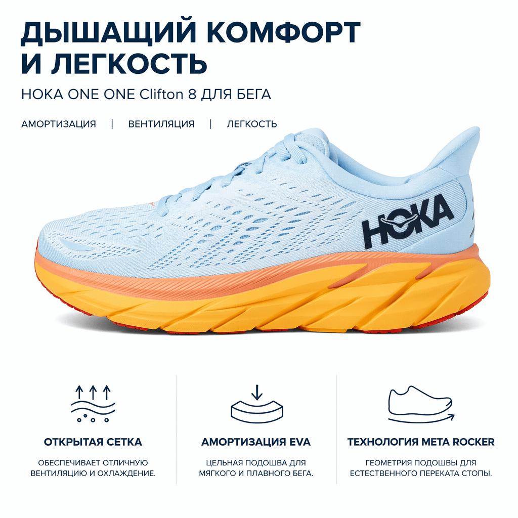 HOKA Clifton 8 Yaz Şarkısı Buz Akıntısı Kadın Spor Ayakkabı Mavi 1119394-SSIF