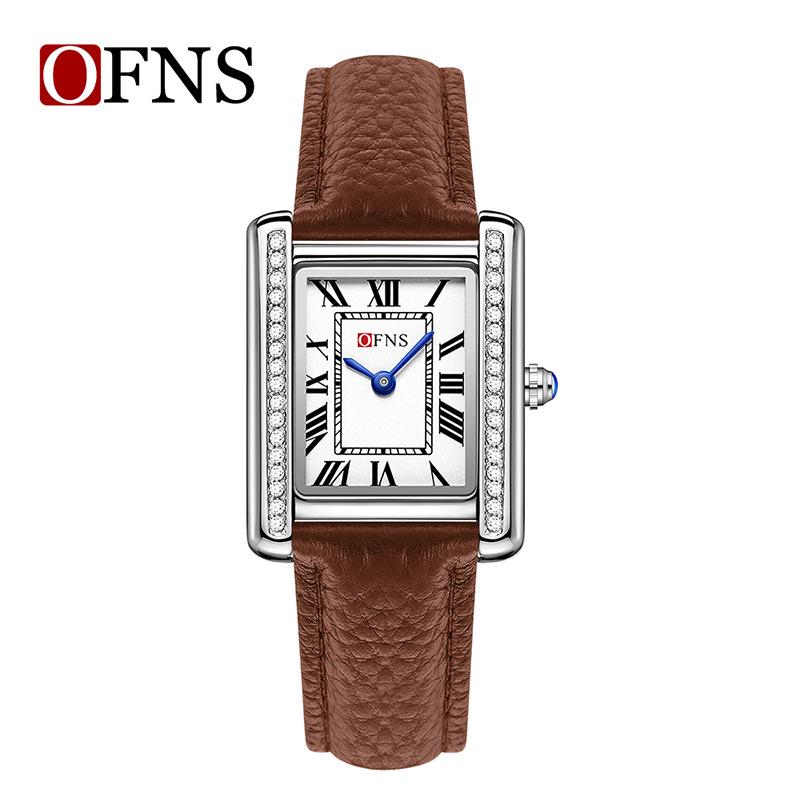 Montre à Quartz pour Femme Sanda, Petit Cadran, Chiffres Romains, Mode Étanche Rectangulaire, Design Couple.