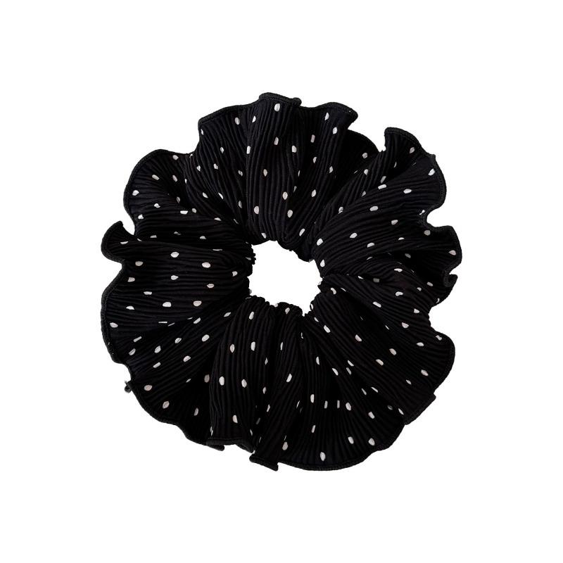 Soft and Sweet Style, Large Pleated, Big Polka Dot, Large Intestine-shaped Hairband for Tying Hair.