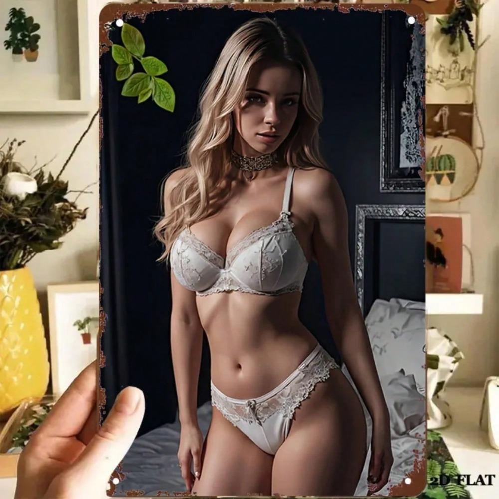 1PC Lace Mannequin Metal Sign Rustproof Wall Art Home Decor