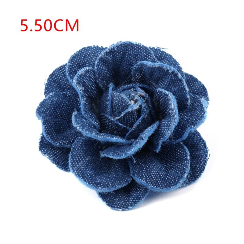 5pz Tessuto di Cotone Denim Coreano Fiori Vestiti Cappelli Decorazione Abito Fiori Accessori per Capelli Fai da Te Scrapbooking Materiali per Artigianato