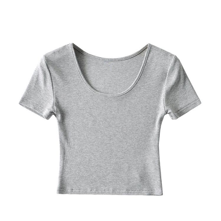 YPFF Women's Slim Fit Short Sleeve Active T-Shirt - Solid Color for Spring/Summer Workouts and Yoga