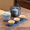 Xunyi Ru Ware Portable Travel Tea Set - Floral Elegance