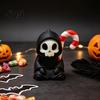 High Quality 3D Prints 9Pcs Grim Reaper Figurines, Cool Skull Skeleton Statues, Gothic Dark Halloween Bedroom Decoration for Home Desk, Spooky