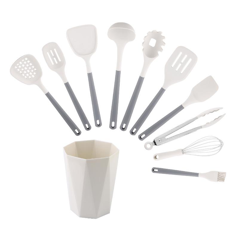 

11 шт. силиконовый набор кухонных принадлежностей для приготовления пищи с полипропиленовой ручкой кухонные принадлежности для выпечки аксессуары ведро для хранения PP handle silicone kitchenware 11-piece set