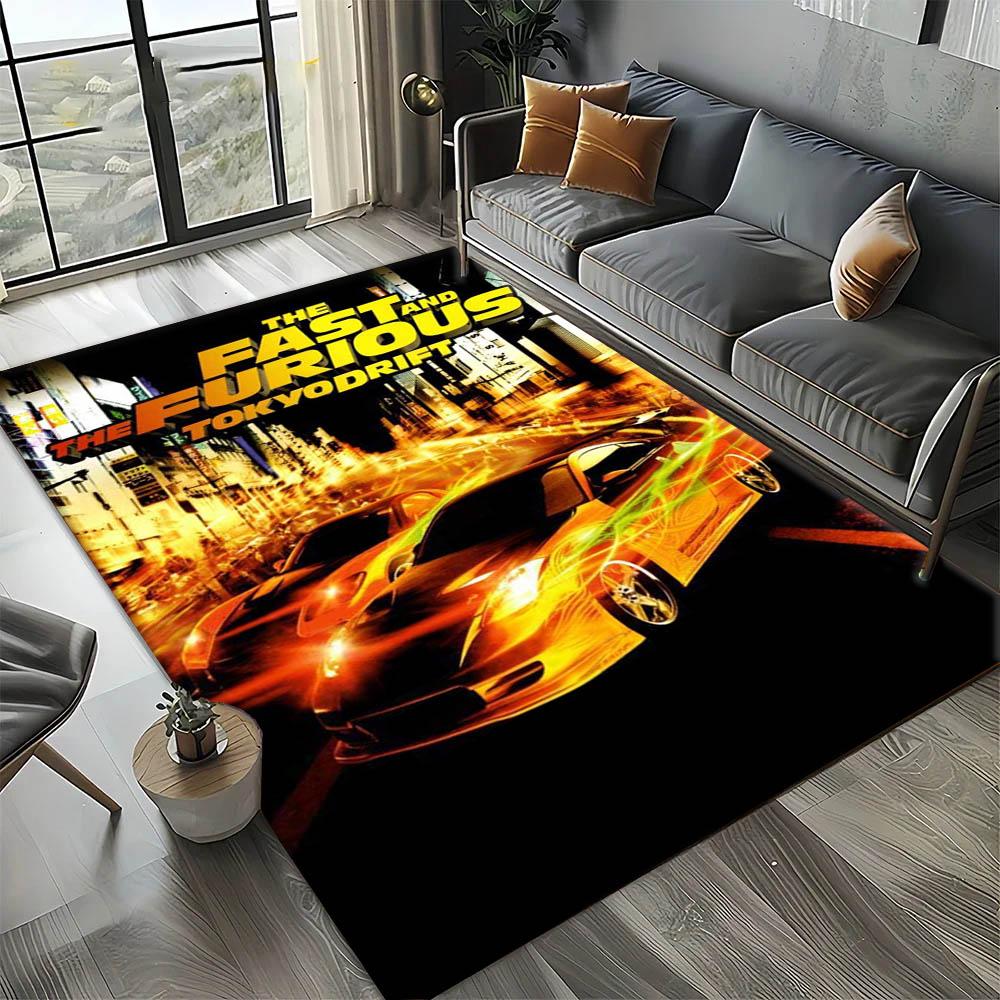 Tappeto Tappeto Artistico Film 3D F-Fast and The F-Furious per Decorazione Stanza Casa Cucina Camera da Letto Divano Regalo Tappeto per Area Bambini Tappetino Antiscivolo