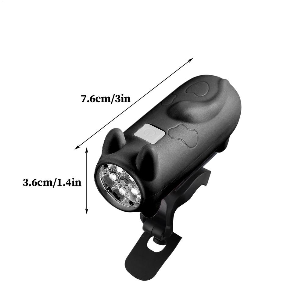 Katzen-Design Fahrrad-Frontlicht Superhell 3-Modus Wiederaufladbares Fahrrad-Scheinwerferlicht USB Wasserdichte Mini-Fahrradlampe Für Nachtfahrten